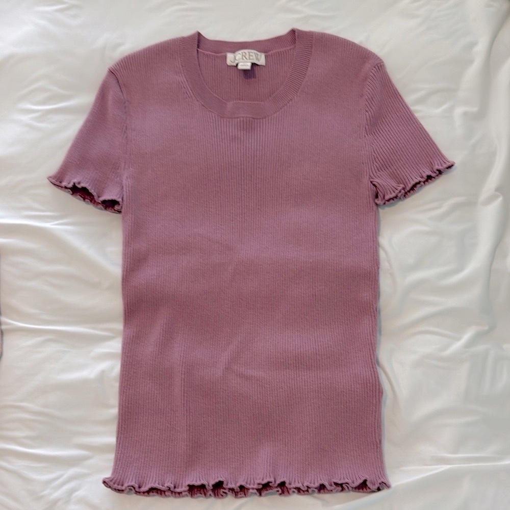 Ribbed Sweater Tee in Mauve